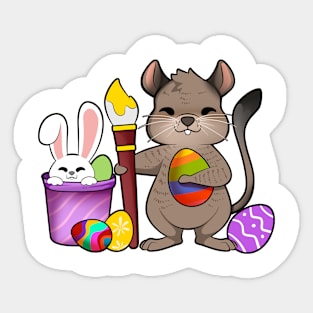 Cute degu painting Easter eggs Sticker